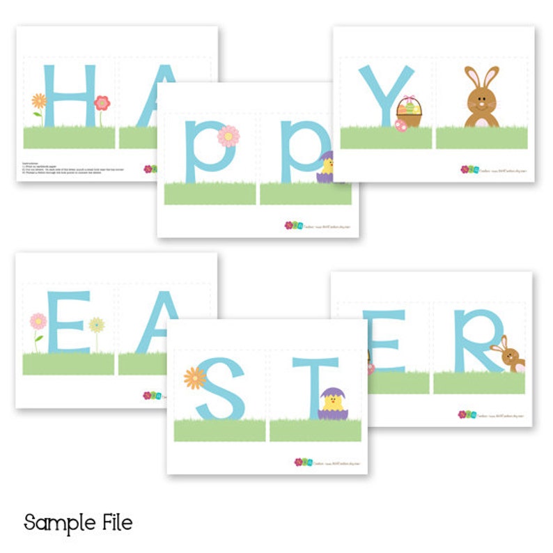 Happy Easter Banner Easter Brunch DIY Printable Digital File image 3