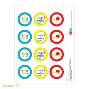 Back to School Themed Cupcake Toppers - School Supplies - DIY Printable ...