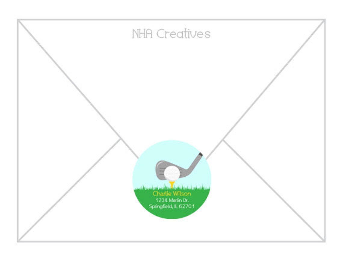 Personalized Golf Address Label DIY Printable Digital File Etsy