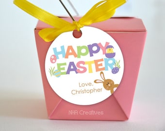 Personalized Happy Easter Favor Tag - DIY Printable Digital File