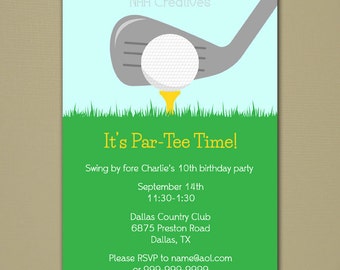 Golf Party Uitnodiging - Gepersonaliseerde DIY Afdrukbare Digitale File