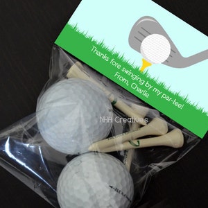 Personalized Golf Treat Bag Topper - DIY Printable Digital File