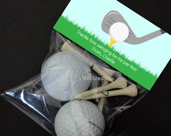 Gepersonaliseerde Golf Treat Bag Topper - DIY afdrukbaar digitaal bestand