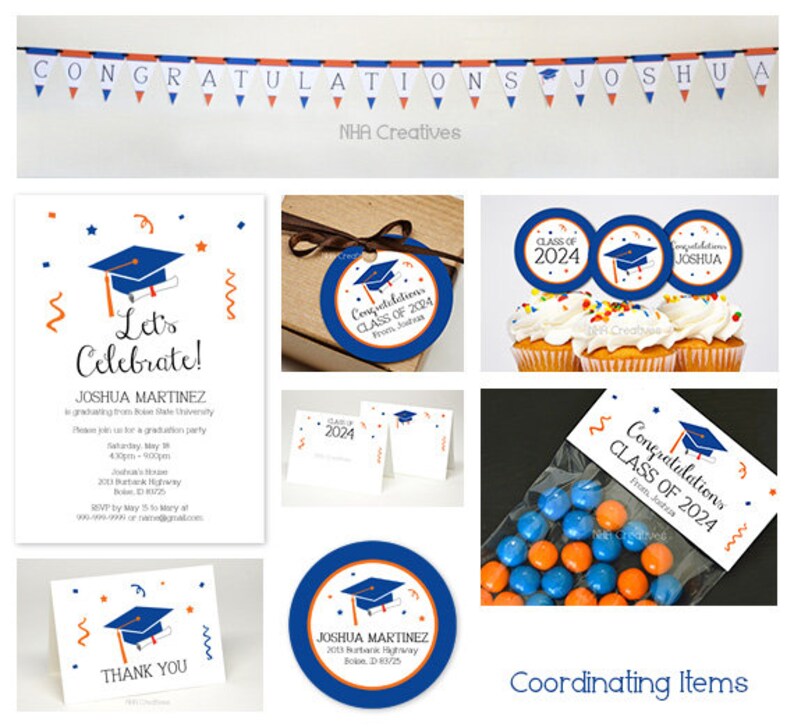 Custom Graduation Favor Tag Let's Celebrate DIY Printable Digital File image 5