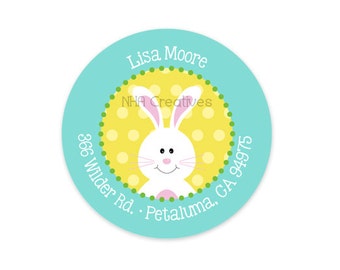 Personalized Bunny Address Label - DIY Printable Digital File