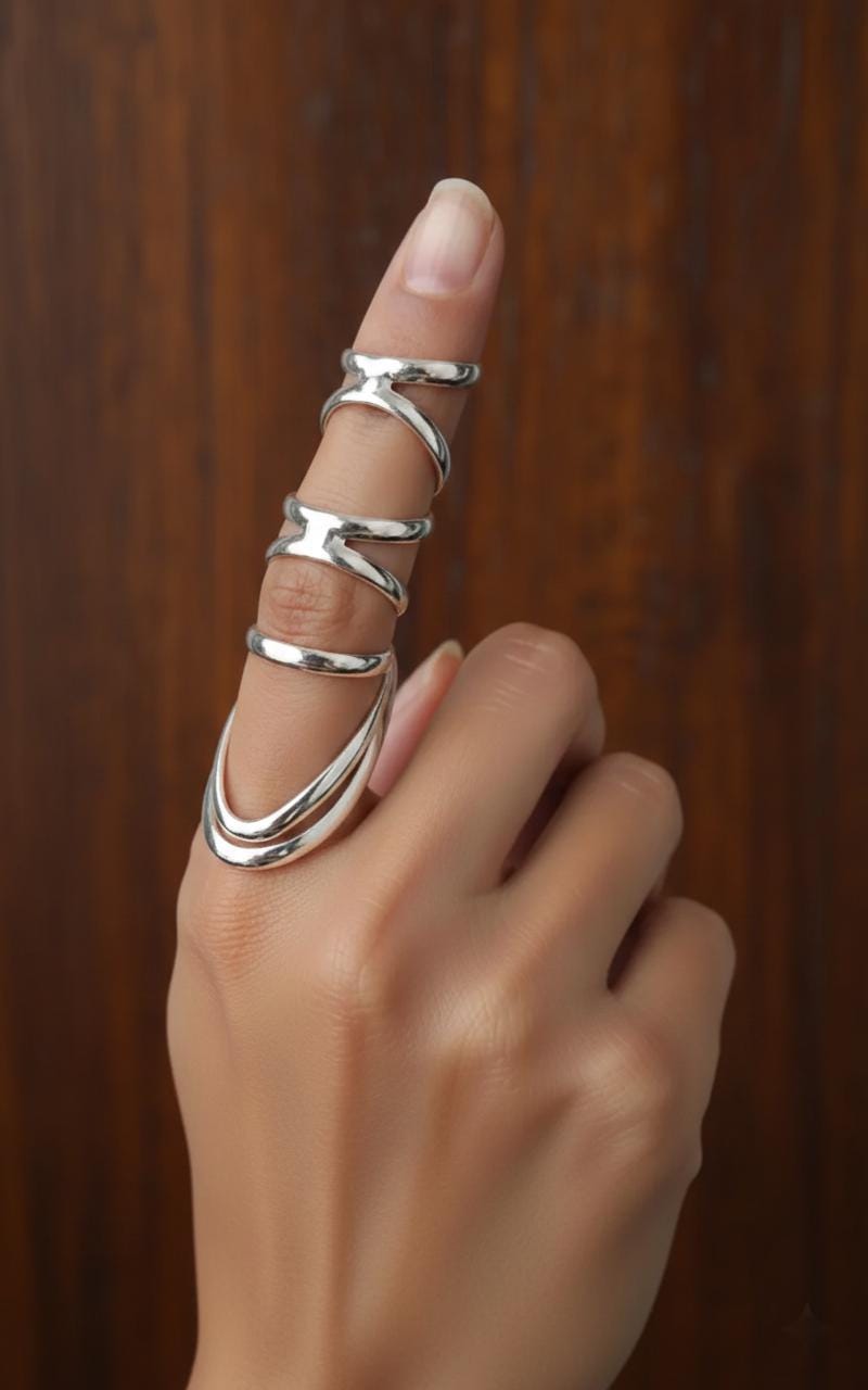 Adjustable Arthritis Ring for Pain Relief, Silver Joint Support Ring ...