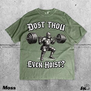 Dost Thou Even Hoist Medieval Gym Retro T-Shirt Medieval Knight Weightlifting Tee Bild 8