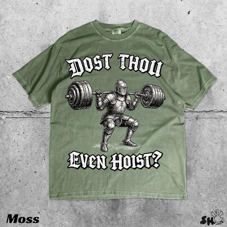 Dost Thou Even Hoist Medieval Gym Retro T-Shirt Medieval Knight Weightlifting Tee Bild 8