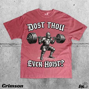 Dost Thou Even Hoist Medieval Gym Retro T-Shirt Medieval Knight Weightlifting Tee Bild 7