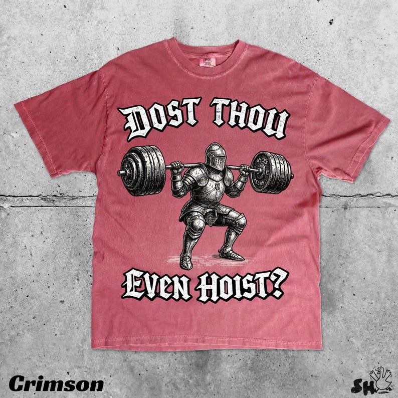 Dost Thou Even Hoist Medieval Gym Retro T-Shirt Medieval Knight Weightlifting Tee Bild 7