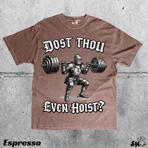 Dost Thou Even Hoist Medieval Gym Retro T-Shirt Medieval Knight Weightlifting Tee Bild 4