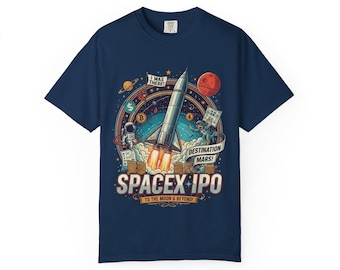 SpaceX IPO Raketenstart T-Shirt | Mars, Weltraum Mission Grafik