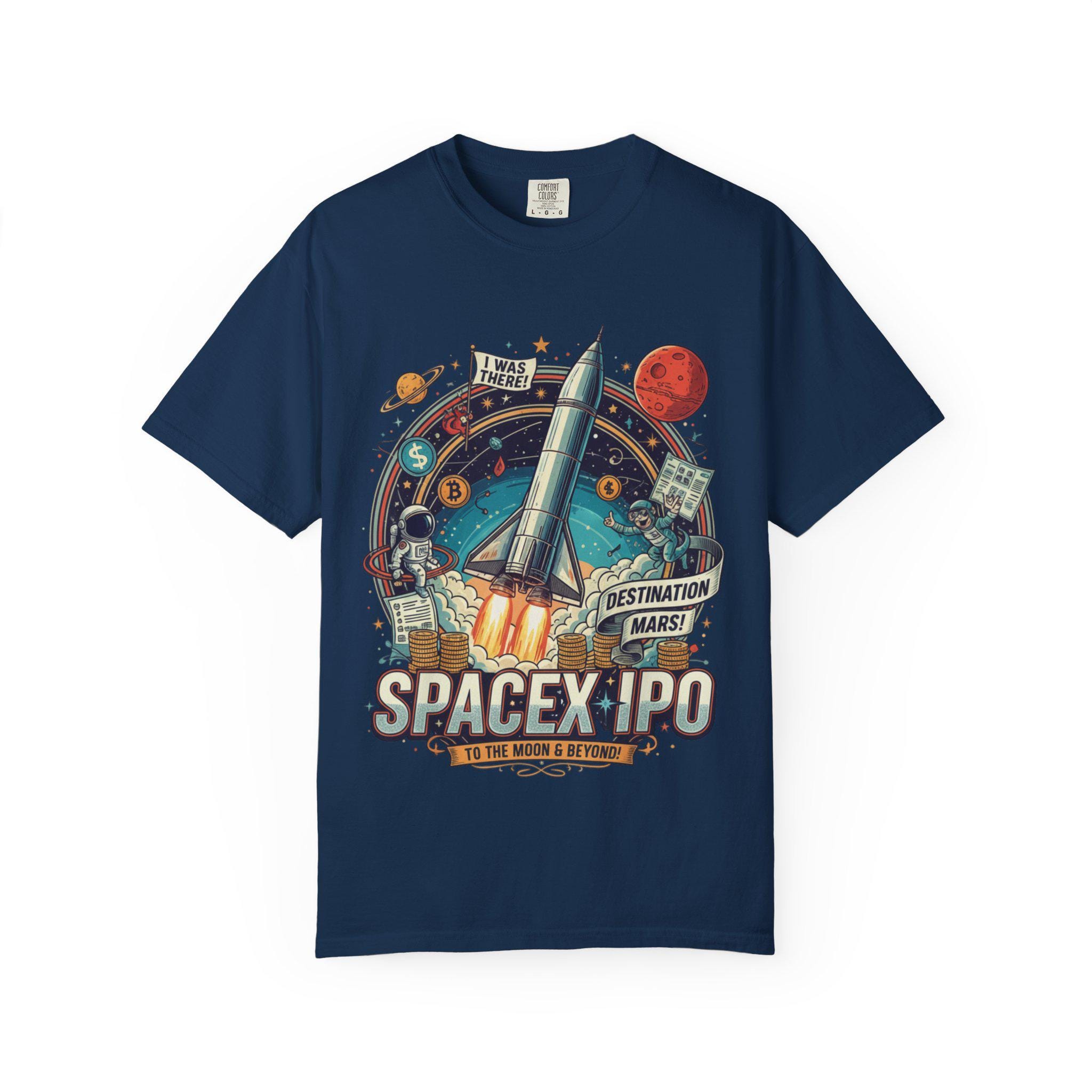 Spacex IPO Rocket Launch T-shirt | Mars, Space Mission Graphic 