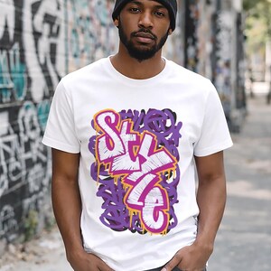 Graffiti Script T-Shirt, Urban Streetwear, Hand-Drawn Typography Tee