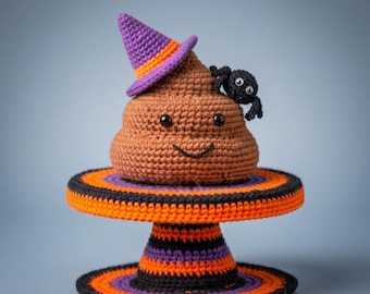 Wzór szydełkowy na Halloweenową wiedźmę, upiorna dekoracja stołu, amigurumi czarownica w formacie PDF, wiedźmi element centralny, jesienna dekoracja DIY