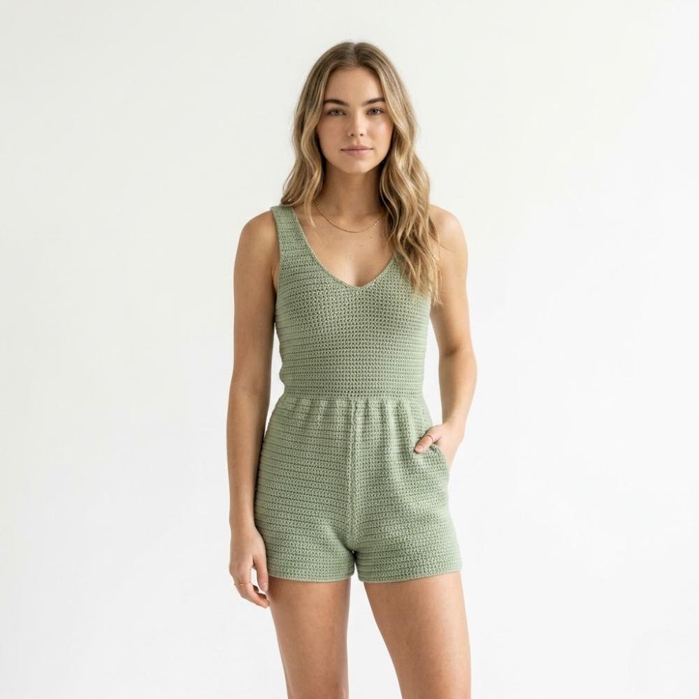 Raick Crochet Romper Pattern | Dusty Raick | V-neck Short Romper | Beginner ...