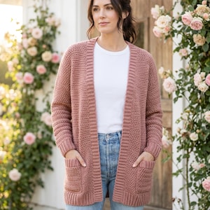 Beginner Crochet Cardigan Pattern PDF | Easy Oversized Raglan Cardigan | Step-by-Step Tutorial | XS–5XL