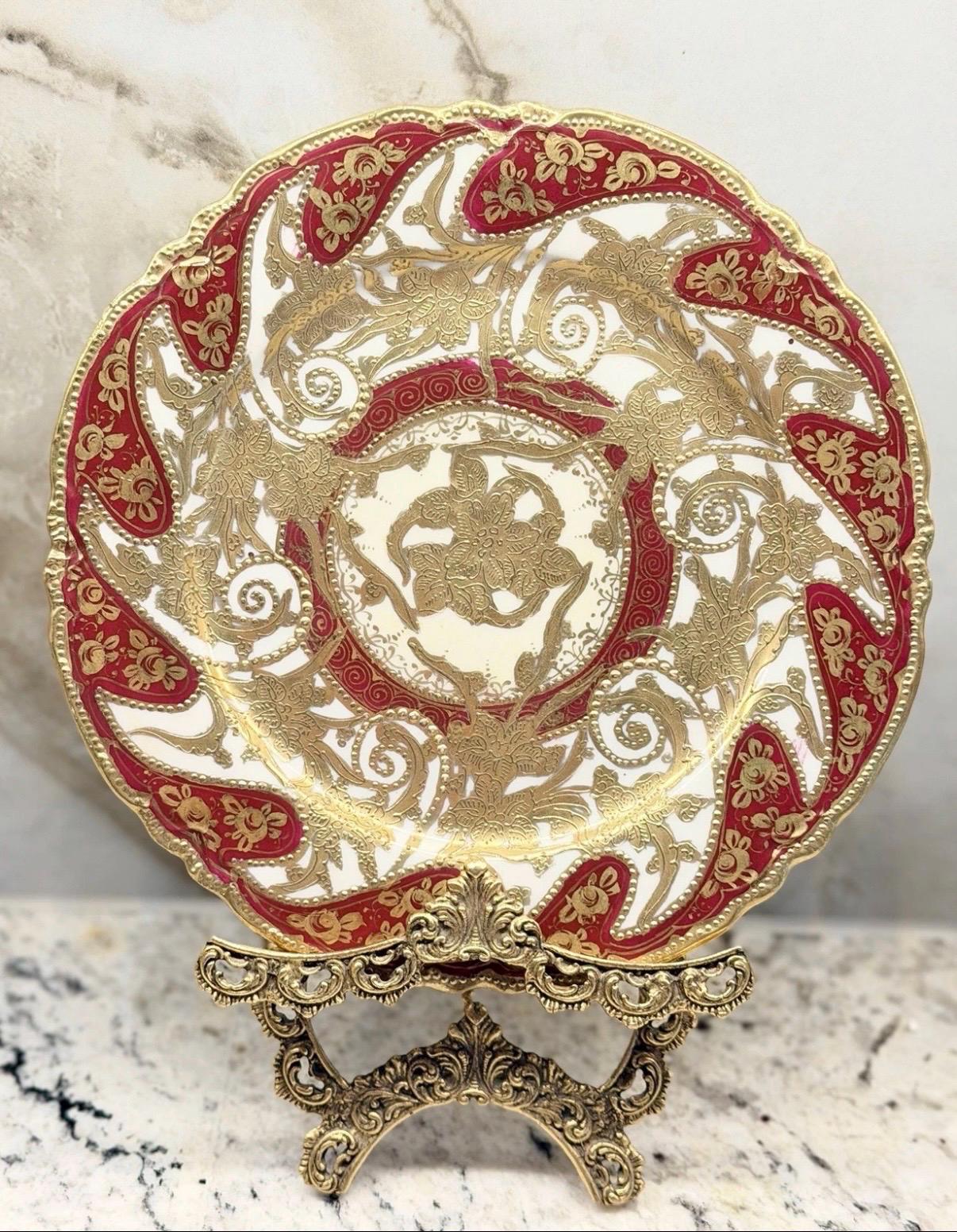 NIPPON Hand Painted 飾り皿 薔薇柄 金彩 プレート Hand Painted Nippon Plates - Etsy
