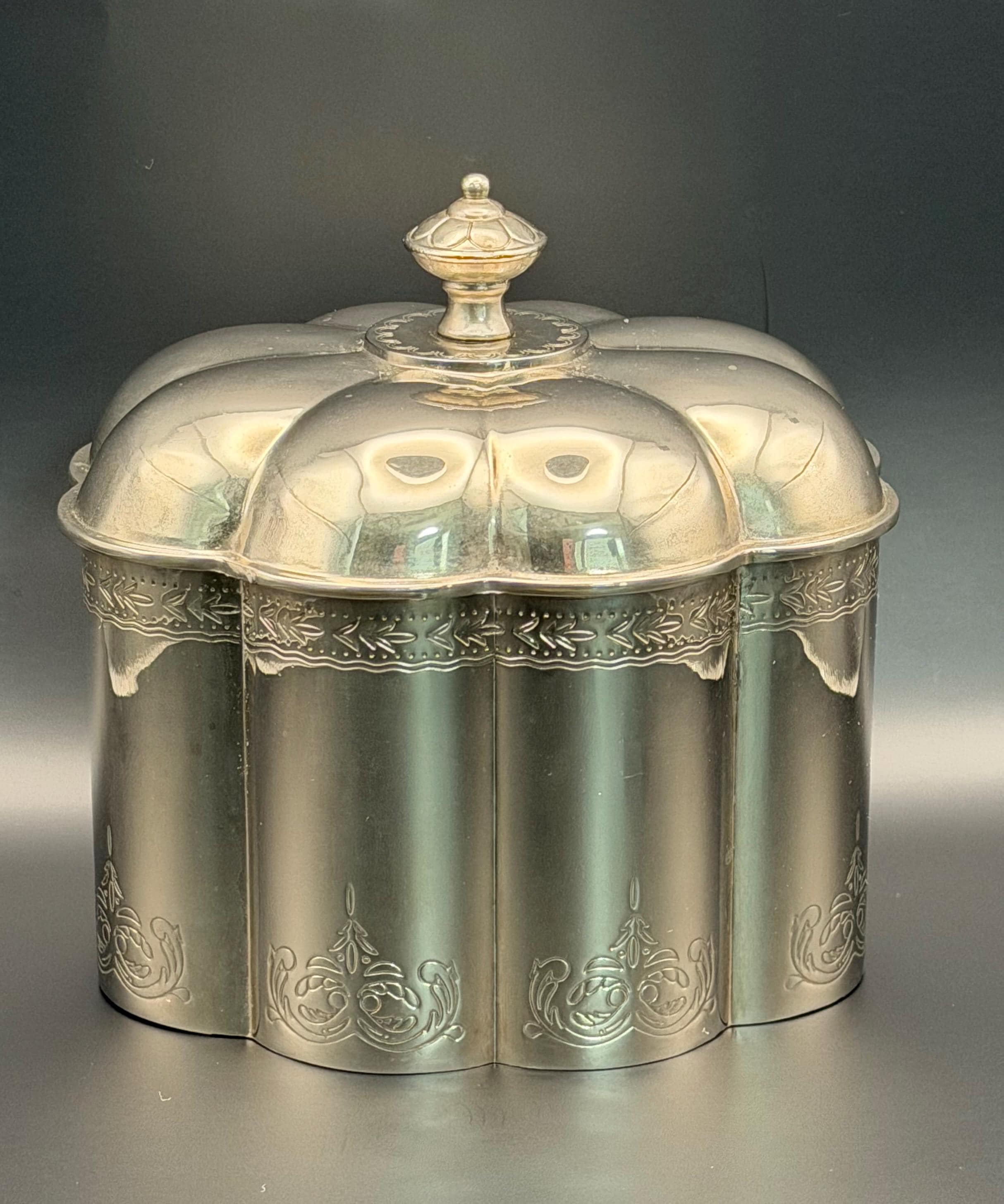 Vintage Silver Biscuit Box - Etsy