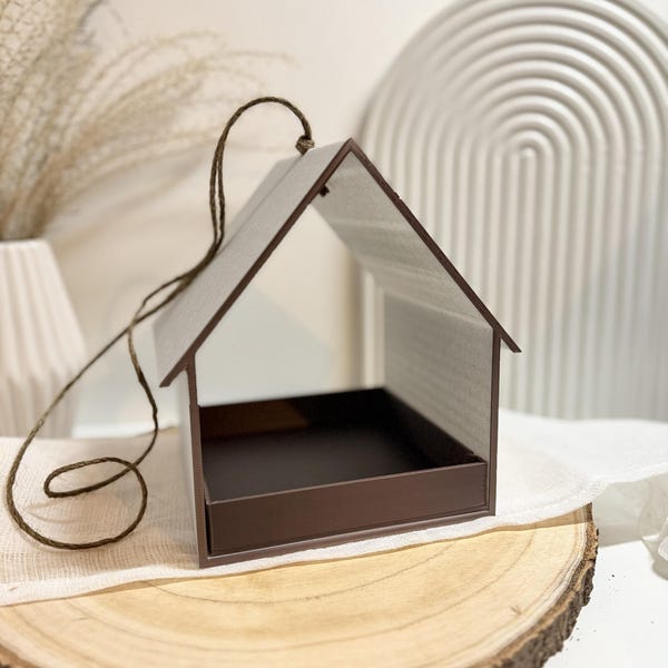 Archivo de impresión 3D 3MF + STL – Comedero colgante para pájaros – con bandeja extraíble – pajarera – descarga digital