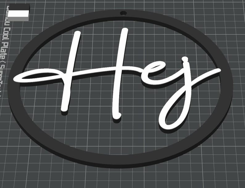 STL + 3MF 3D Print File – “hey” Door Wreath – Modern Door Decoration ...