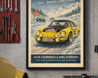 Bulgarisches Alpines Plakat, Weinlese-Rallie-Kunst