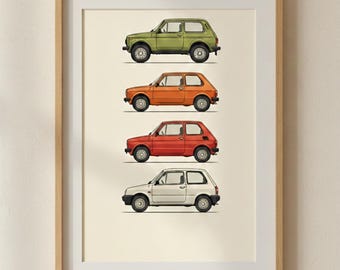Oldtimer Wand Kunstdruck – Europäische Symbole