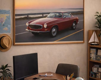 Volvo P1800 3 Millionen Meilensteine Poster, Oldtimer Druck (Digitaler Download)