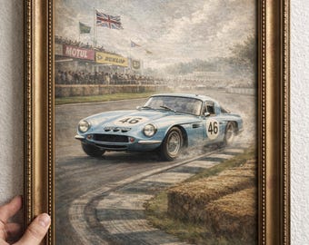 Vintage Racing Car Poster, klassisches Automobildekor