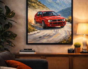 Lancia Delta Kundgebungen - Kultige Motorsport-Wanddekoration