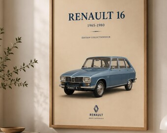 Poster Renault 16 / Stampa Renault d'epoca / Decorazione murale con auto d'epoca