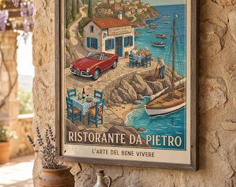 La Dolce Vita Włoskie Wybrzeże Plakat Podróżniczy Vintage
