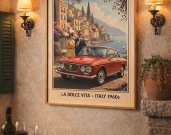 Plakat Lancii Fulvia Coupe z lat 60. XX wieku