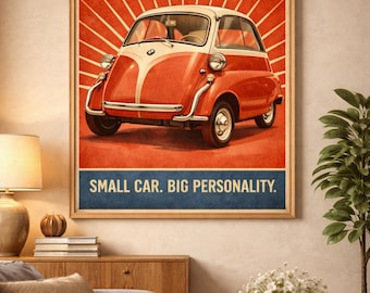 Isetta 1950s Microcar – Retro Vintage Car Wall Art