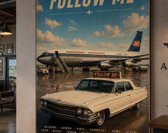 フォローミー・キャデラック航空ポスター | ヴィンテージ空港ウォールアート