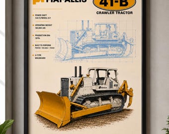 FIAT-ALLIS 41-B Planierraupe Poster | Vintage Baumaschinen Wandkunst