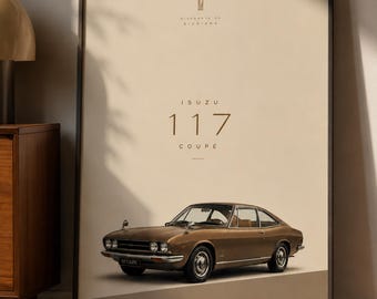 Isuzu 117 Coupe Poster | Giugiaro Italian Design Wall Art