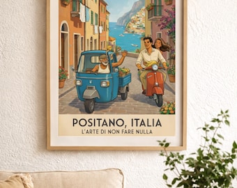 Plakat podróżniczy La Dolce Vita Positano we Włoszech