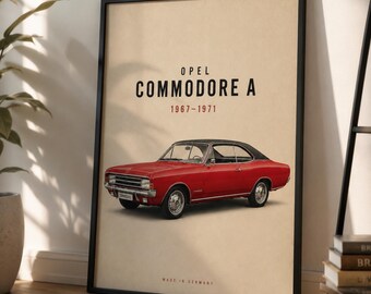 Affisch för veteranbil från 1967-1971 på Commodore A
