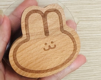 Mini Wooden Bunny Hook, Natural Handcrafted Wall Hanger, Rustic Decor