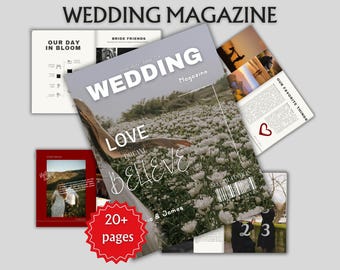 Wedding Magazine Template | Custom Bridal Magazine | Editable Wedding Program Booklet | Wedding Itinerary | Instant Download