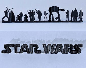 Star Wars Dual-Angle Illusion Sculpture | 3D Printed Optical Illusion Display | Star Wars Fan Gift