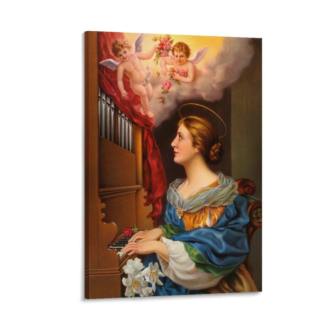 Saint Cecilia Canvas Print, Catholic Musician Wall Art - Etsy