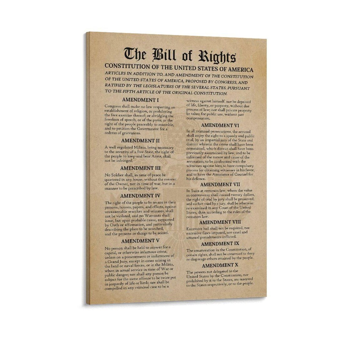 U.S. Constitution & Bill of Rights Canvas Art Print - Etsy