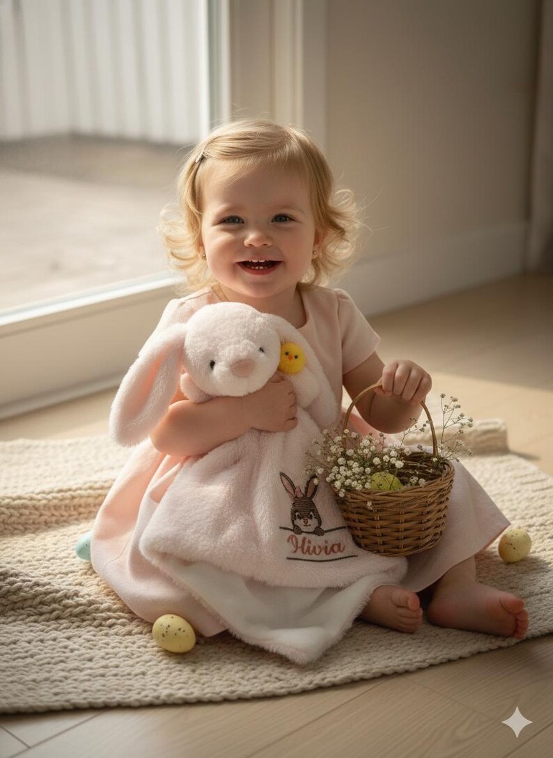Official Cubbies Luvie Personalized Embroidered Easter Pink Rabbit ...