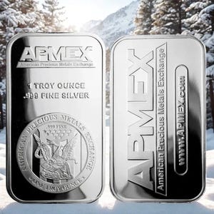 Apmex FINE 1 Troy Oz Silver Plating Metal Bar For Art Collecting