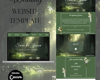 Dreamy Wedding Website | Digital Wedding Invitation | Editable Canva Template | Digital Wedding Invitation | Instant Download