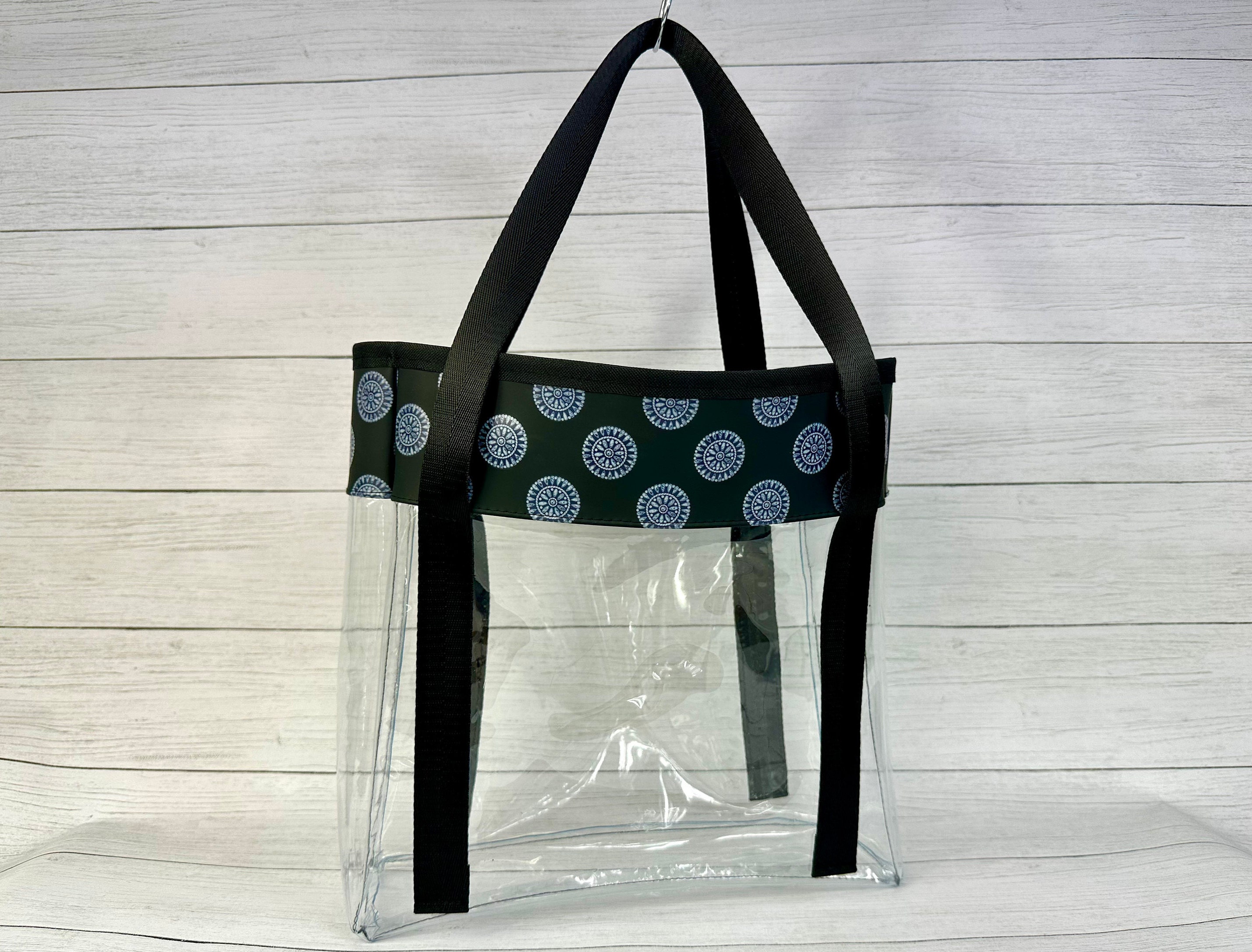 Clear Glitter Vinyl Tote Love Bag 