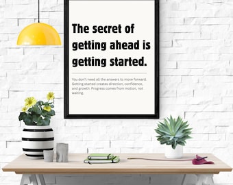 Lámina decorativa con cita motivacional para imprimir / Decoración minimalista para oficina (descarga digital)