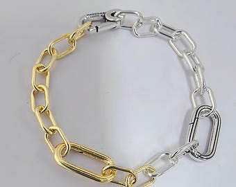 pandora gold silver link chain bracelet ale